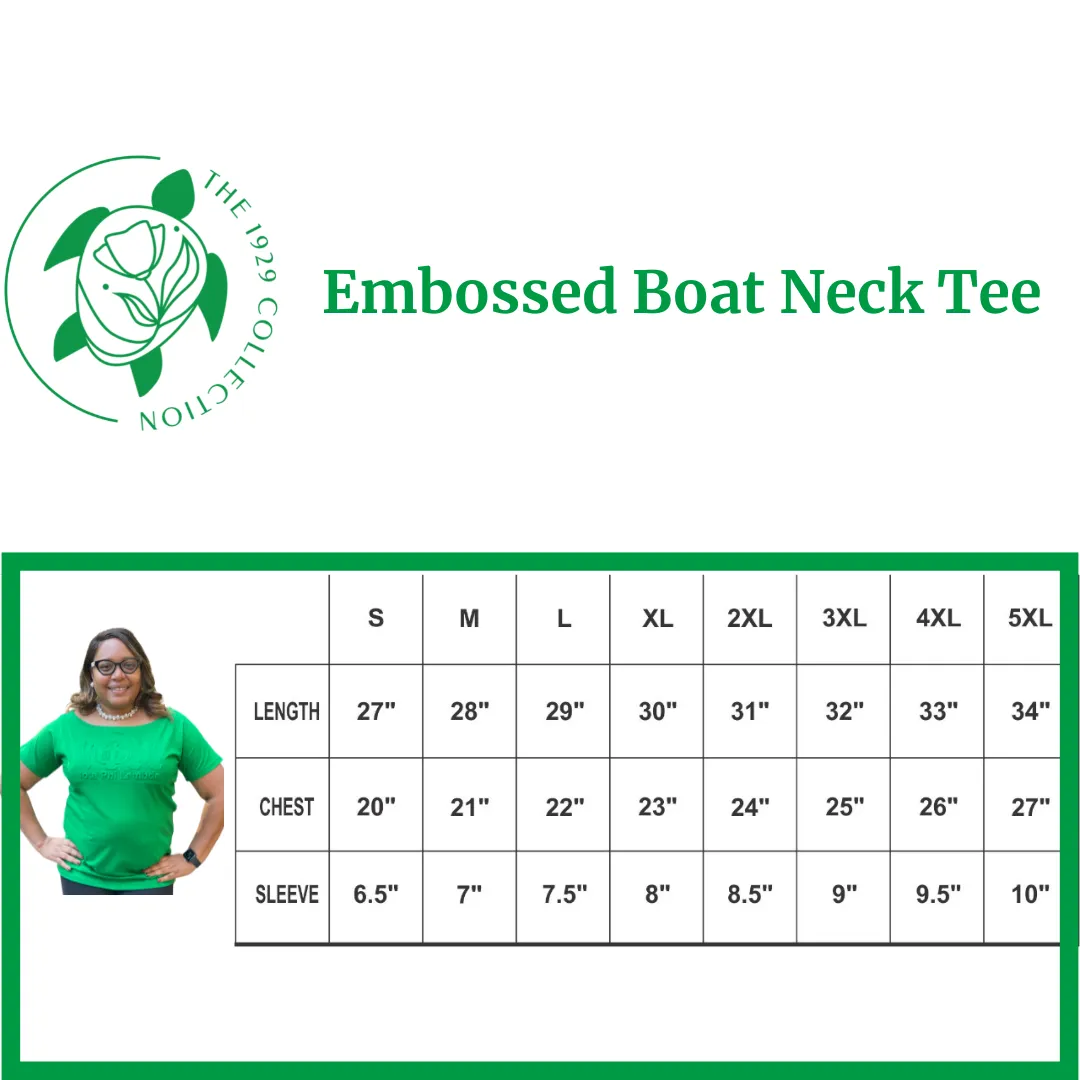 ΙΦΛ Embossed Boat Neck Tee
