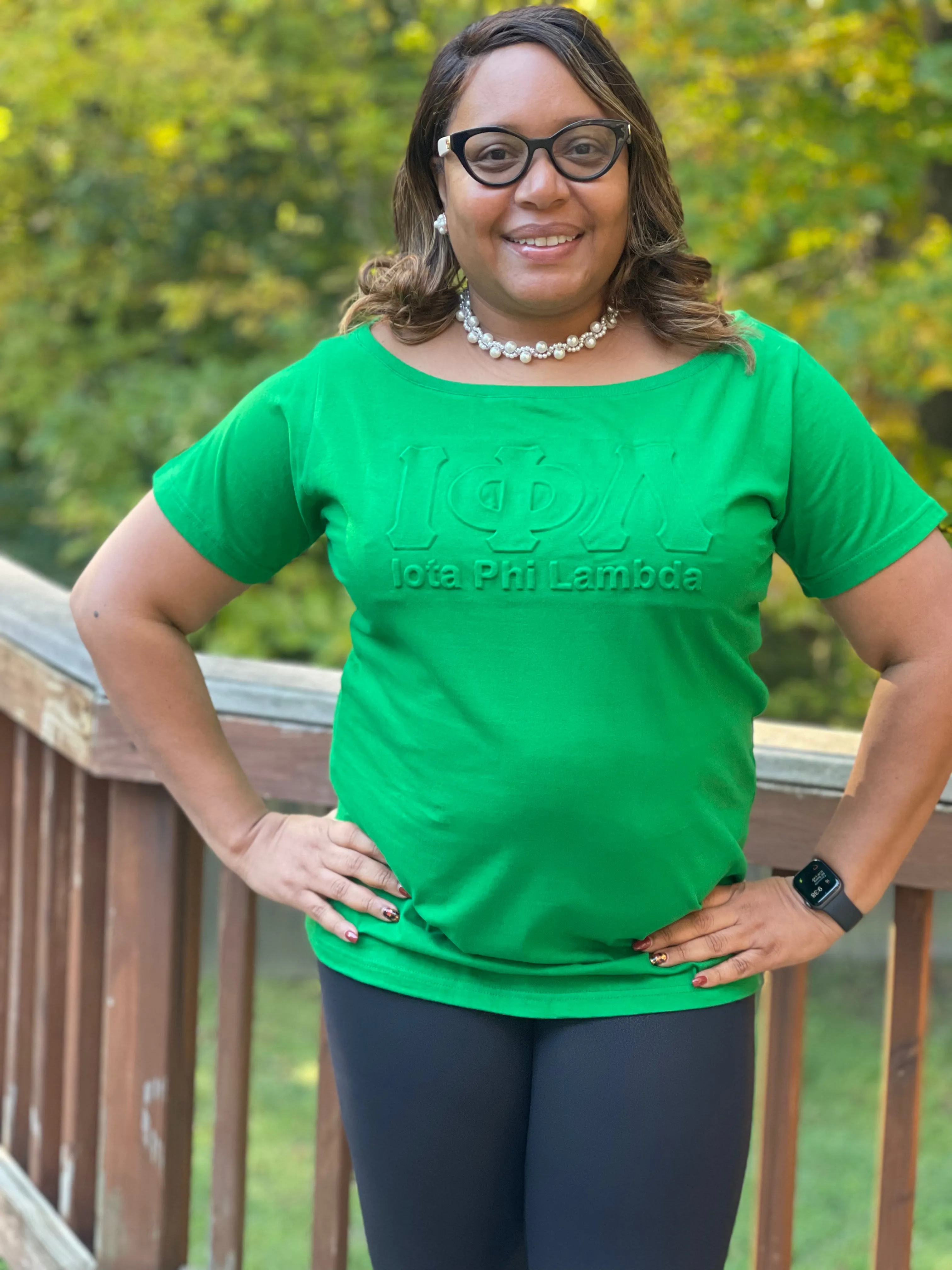 ΙΦΛ Embossed Boat Neck Tee