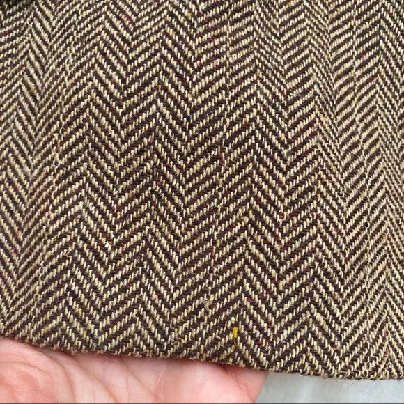 🍂 H&amp;M BROWN HERRINGBONE WOOL BLEND BLAZER JACKET!