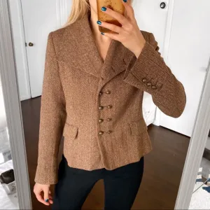🍂 H&amp;M BROWN HERRINGBONE WOOL BLEND BLAZER JACKET!