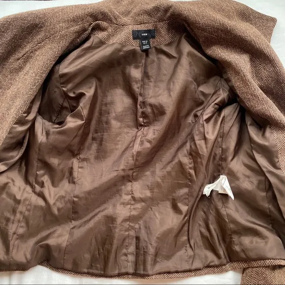 🍂 H&amp;M BROWN HERRINGBONE WOOL BLEND BLAZER JACKET!