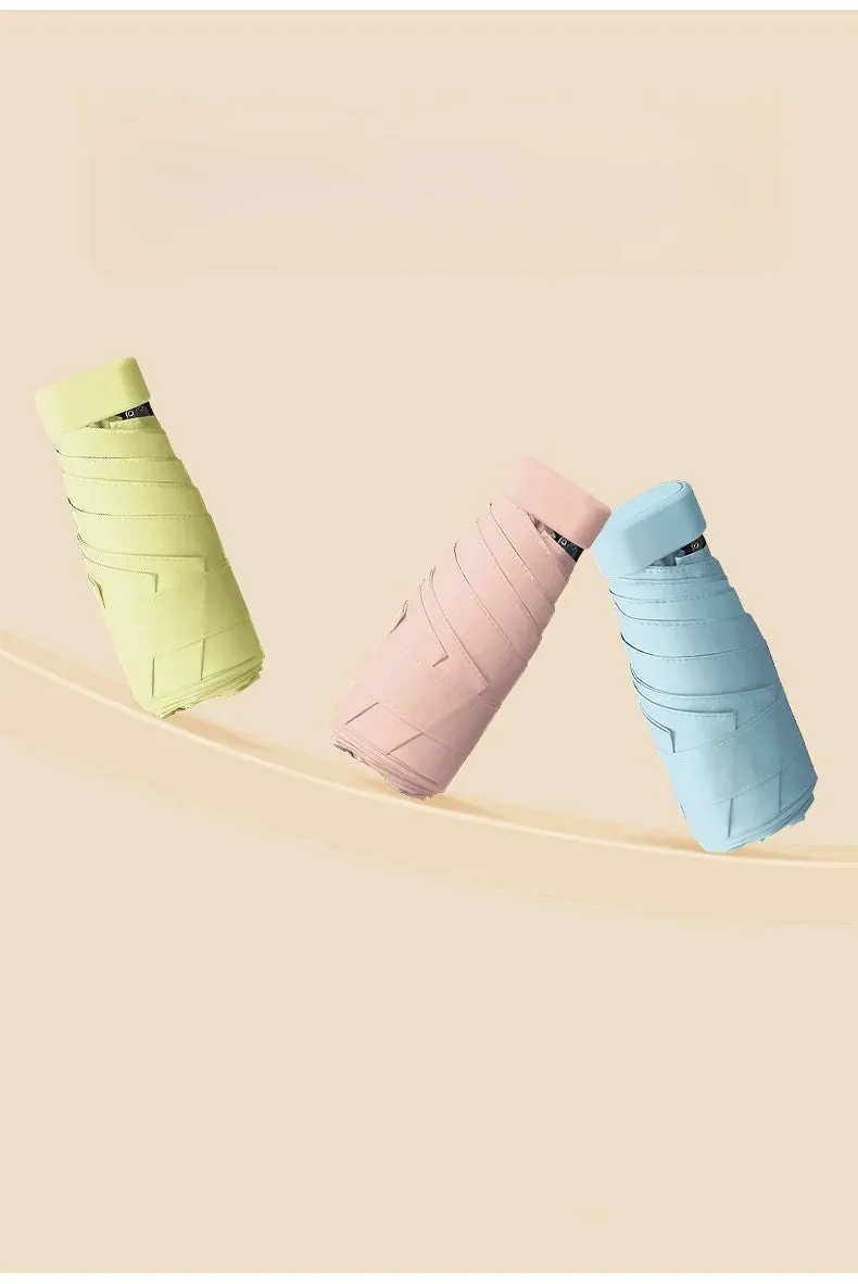 ☀️☔ Mini Capsule Umbrella – Ultra-Portable, Rainproof & Sun Protective for Travel & Everyday Use! 🌦️✨