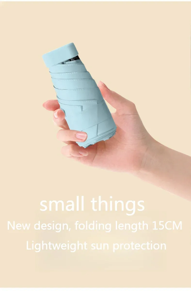 ☀️☔ Mini Capsule Umbrella – Ultra-Portable, Rainproof & Sun Protective for Travel & Everyday Use! 🌦️✨