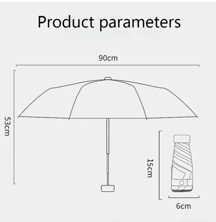 ☀️☔ Mini Capsule Umbrella – Ultra-Portable, Rainproof & Sun Protective for Travel & Everyday Use! 🌦️✨