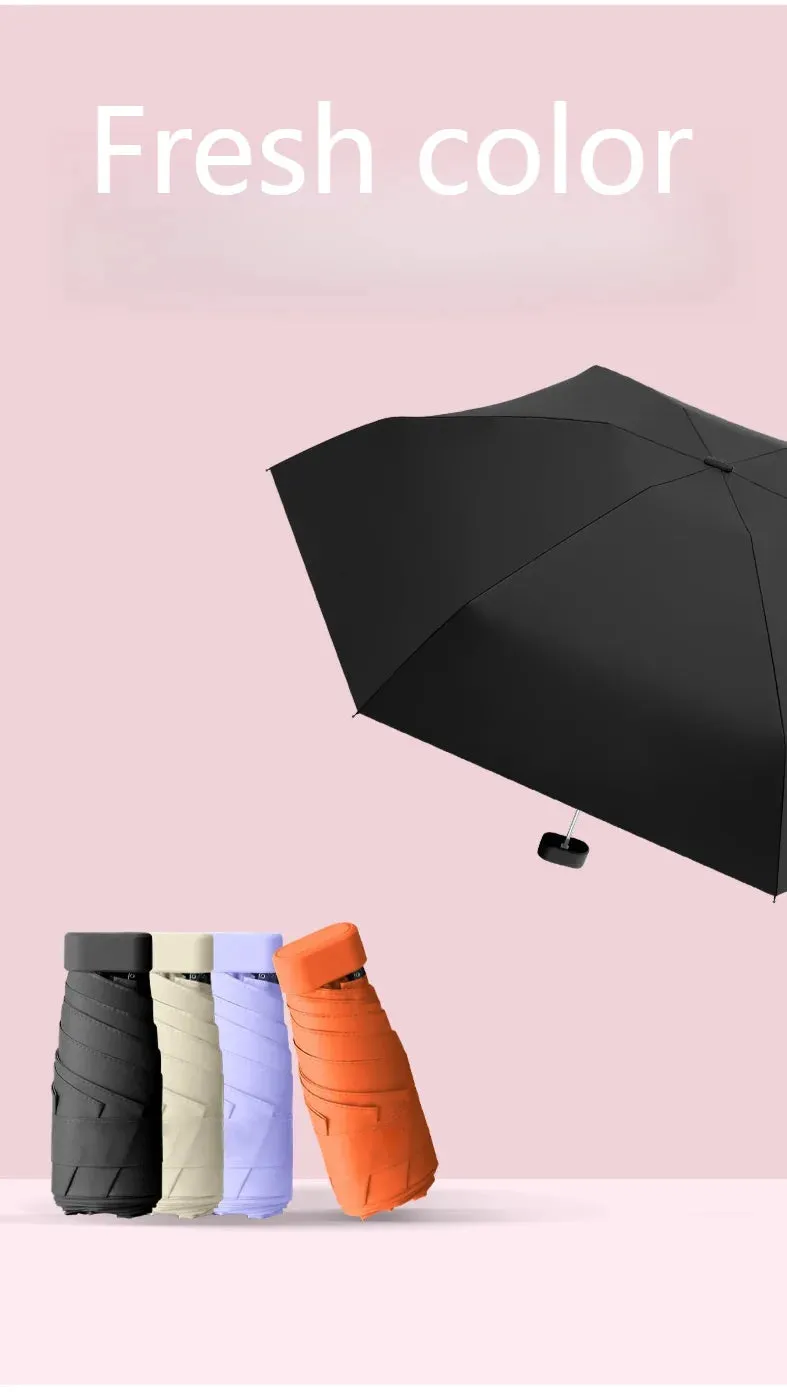 ☀️☔ Mini Capsule Umbrella – Ultra-Portable, Rainproof & Sun Protective for Travel & Everyday Use! 🌦️✨