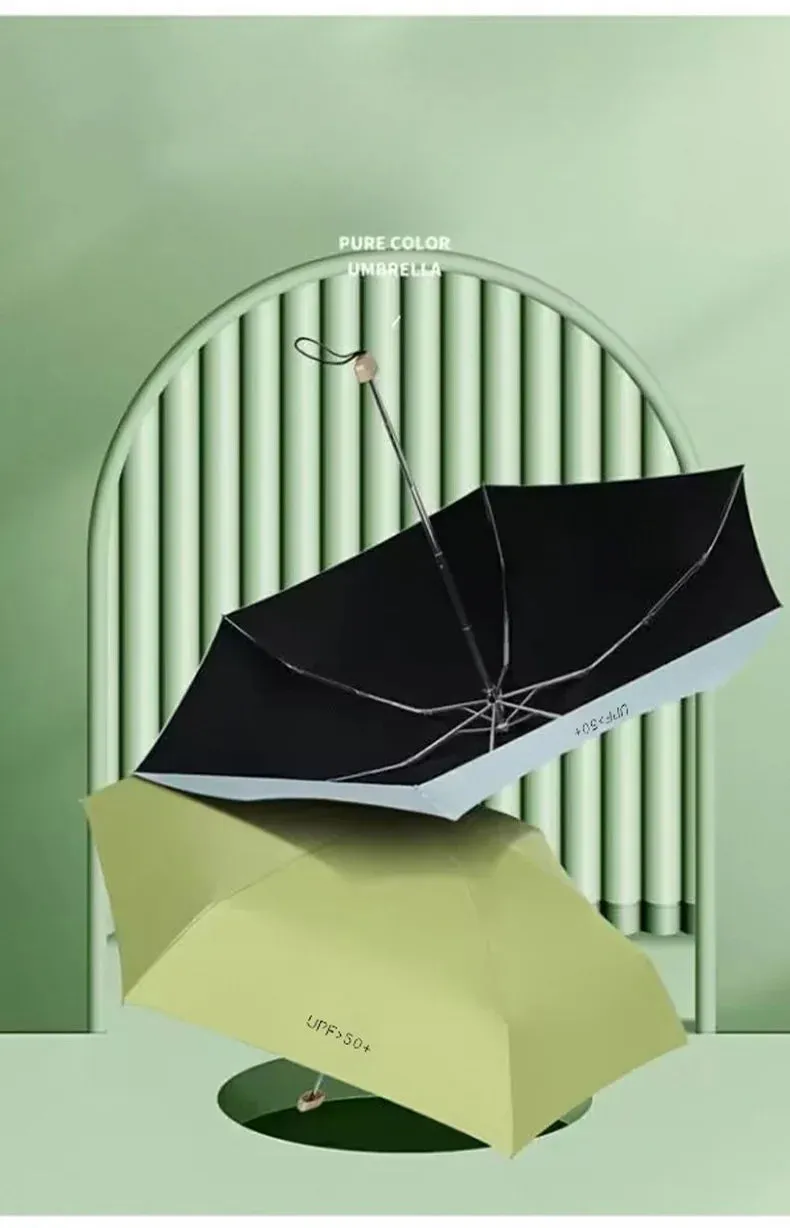 ☀️☔ Mini Pocket Folding Umbrella – Ultra-Light, UV Protective & Waterproof for Travel & Daily Use! 🌦️✨