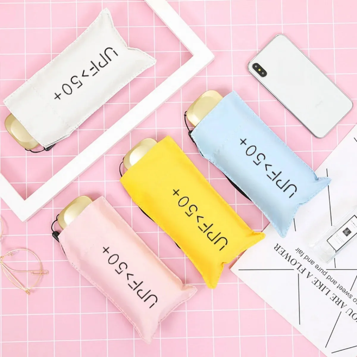 ☀️☔ Mini Pocket Folding Umbrella – Ultra-Light, UV Protective & Waterproof for Travel & Daily Use! 🌦️✨