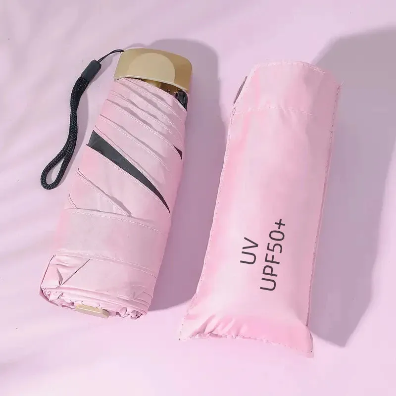 ☀️☔ Mini Pocket Folding Umbrella – Ultra-Light, UV Protective & Waterproof for Travel & Everyday Use! 🌦️✨