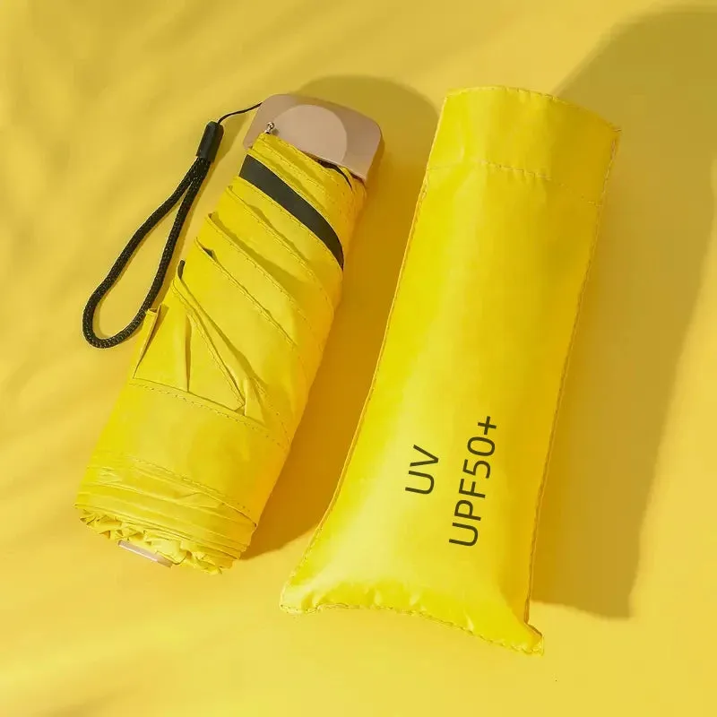 ☀️☔ Mini Pocket Folding Umbrella – Ultra-Light, UV Protective & Waterproof for Travel & Everyday Use! 🌦️✨