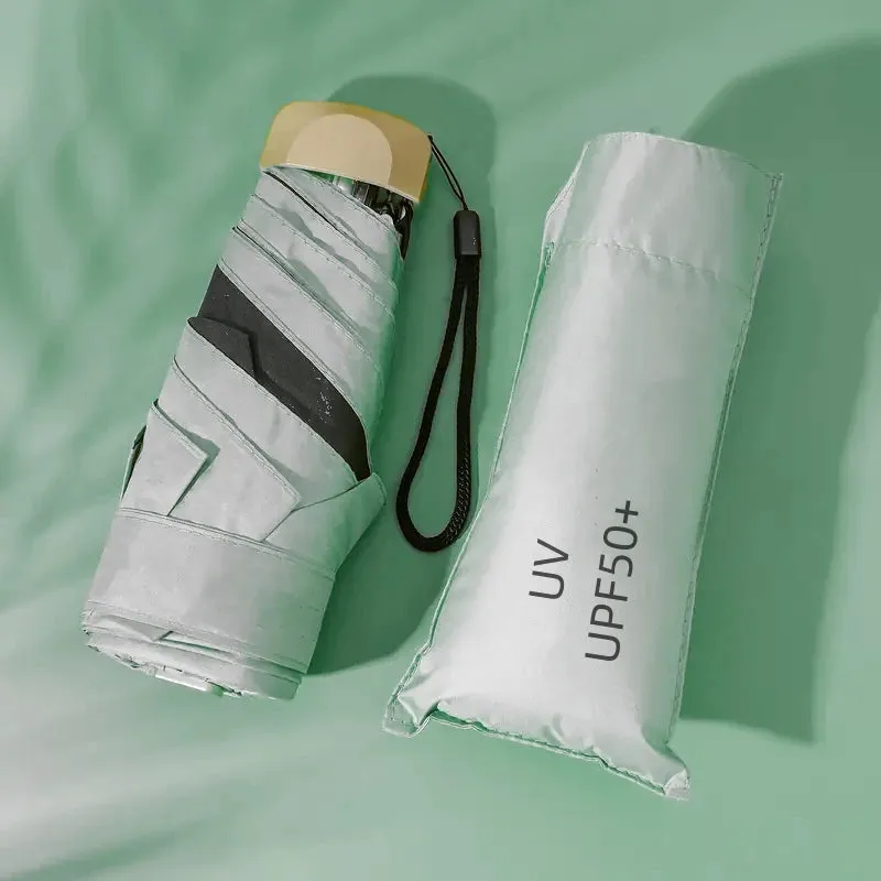 ☀️☔ Mini Pocket Folding Umbrella – Ultra-Light, UV Protective & Waterproof for Travel & Everyday Use! 🌦️✨