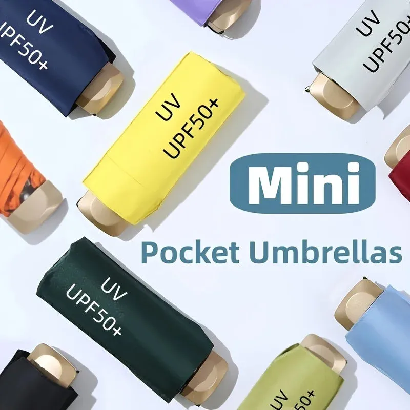 ☀️☔ Mini Pocket Folding Umbrella – Ultra-Light, UV Protective & Waterproof for Travel & Everyday Use! 🌦️✨
