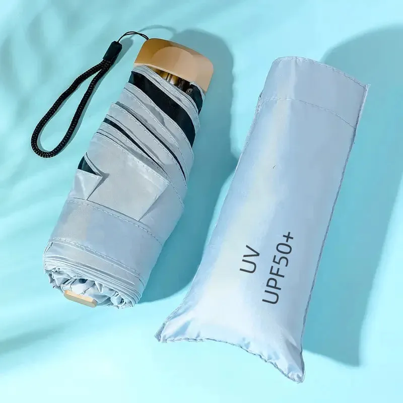 ☀️☔ Mini Pocket Folding Umbrella – Ultra-Light, UV Protective & Waterproof for Travel & Everyday Use! 🌦️✨