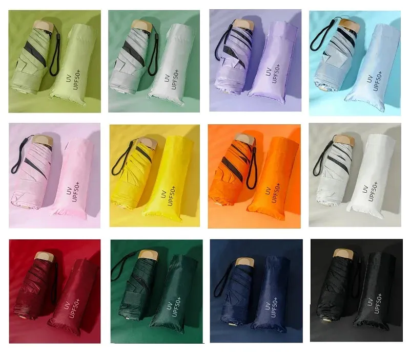 ☀️☔ Mini Pocket Folding Umbrella – Ultra-Light, UV Protective & Waterproof for Travel & Everyday Use! 🌦️✨
