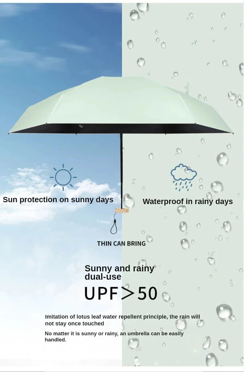 ☀️☔ Mini Pocket Folding Umbrella – Ultra-Light, UV Protective & Waterproof for Travel & Everyday Use! 🌦️✨
