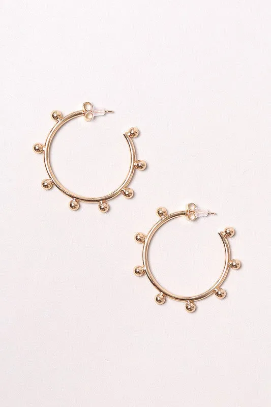 14K Gold-Dipped Studded Post Earring