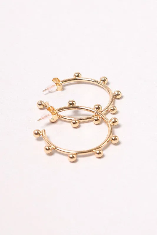 14K Gold-Dipped Studded Post Earring