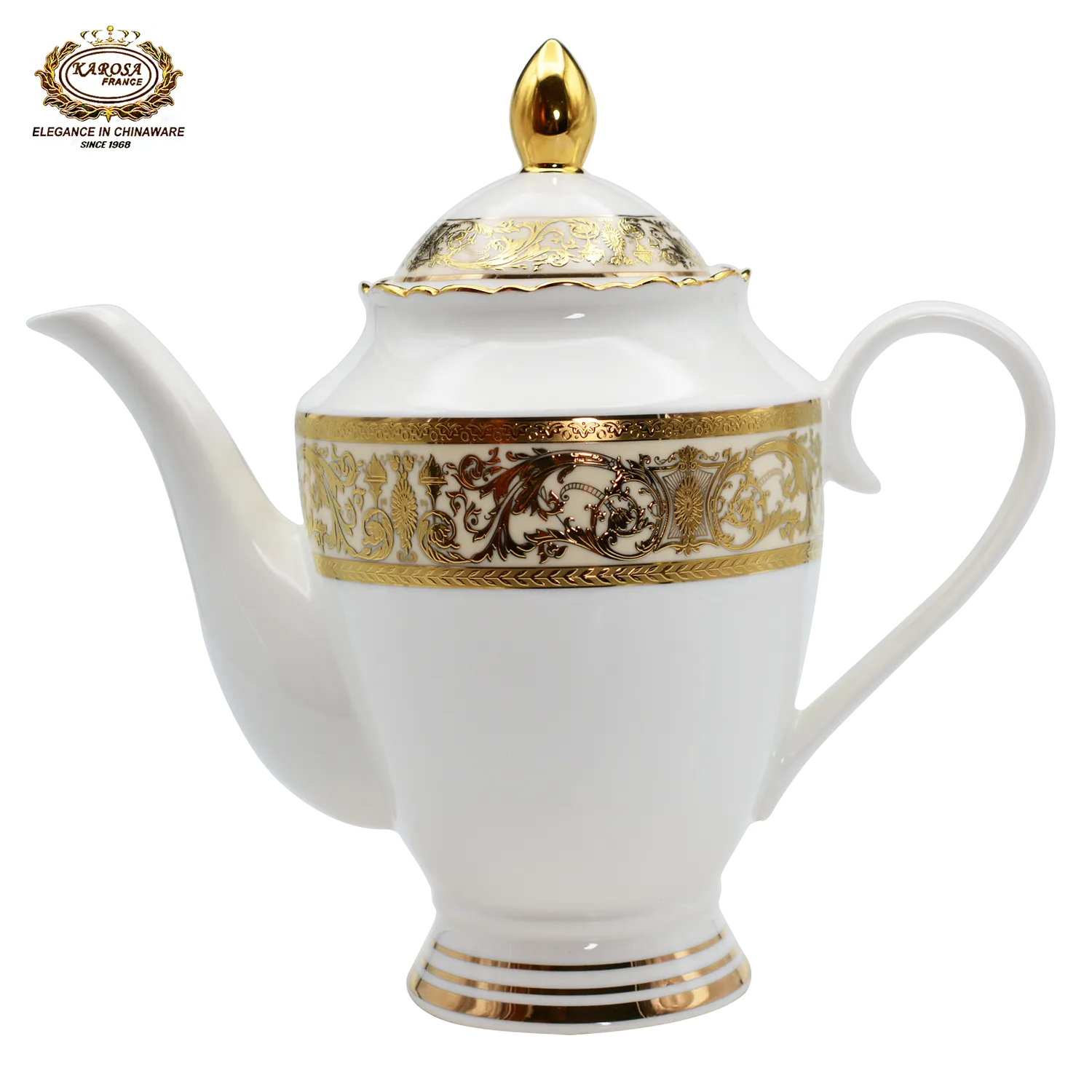 17 PCS Embossed Gold Porcelain Tea Set Luxury Style Bone China Tea Cup Set