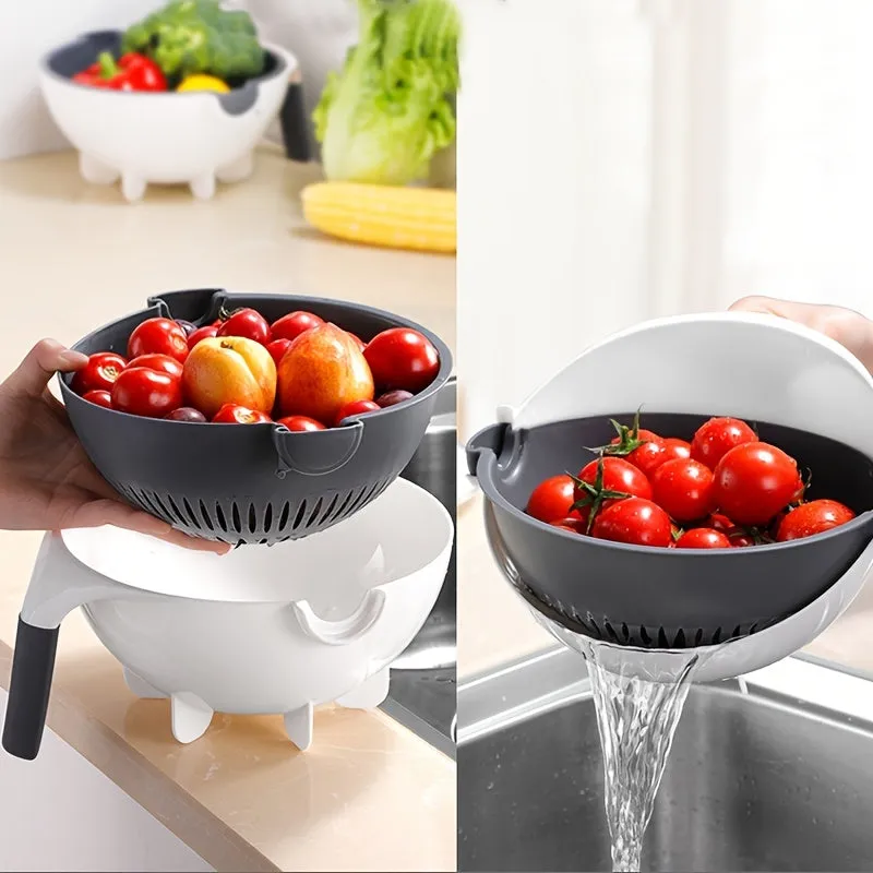 1pc Multifunctional Cutting and Draining Basket for Kitchen Vegetables