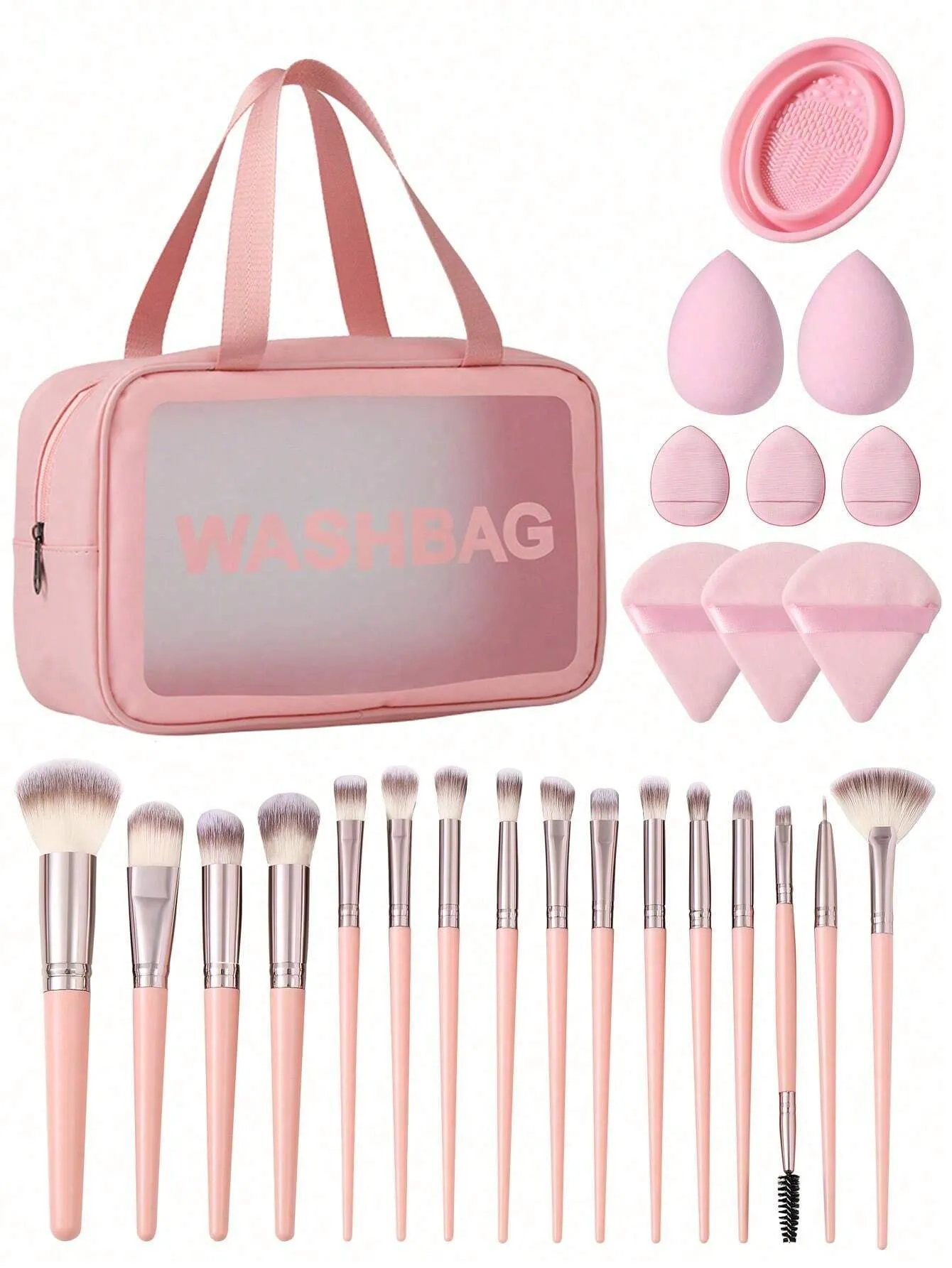 1pc Multifunctional Zipper Waterproof  Bag & 29pcs Makeup Tool Set