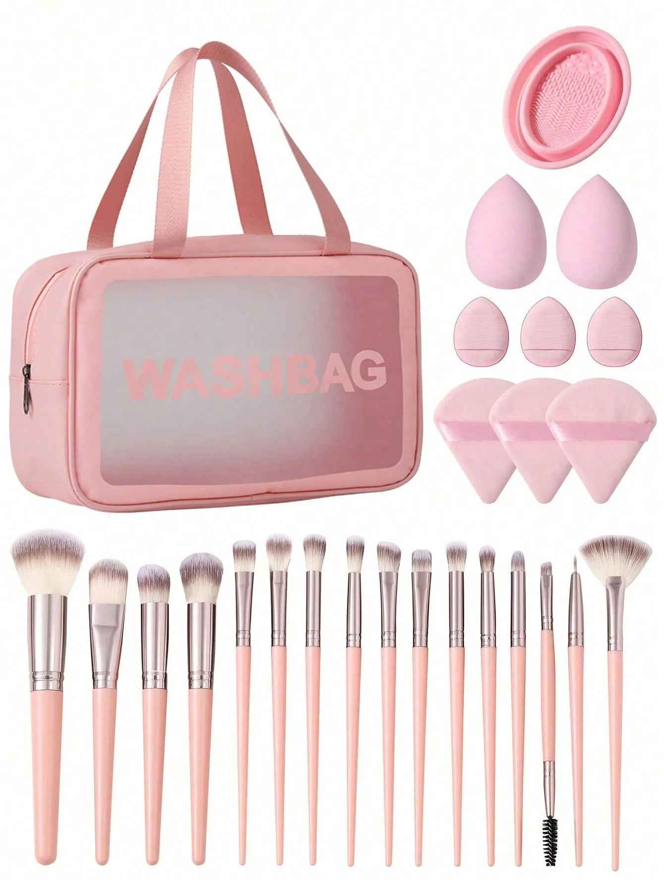 1pc Multifunctional Zipper Waterproof  Bag & 29pcs Makeup Tool Set