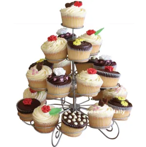 23 Cups style Multifunction Christmas Tree Shape Birthday Party Cupcake Stand Iron 4 Tier Cake Stand Holder