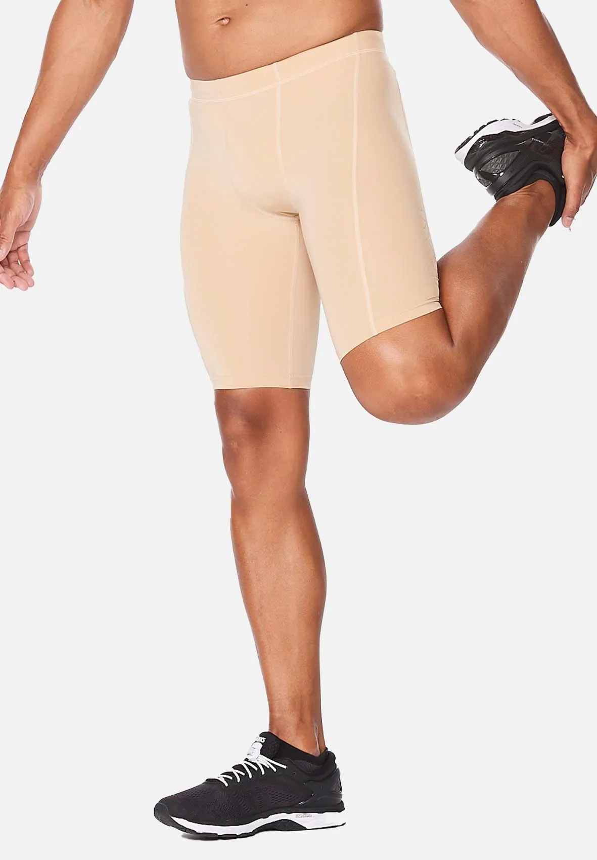 2XU Core Compression Shorts Mens Beige/Silver