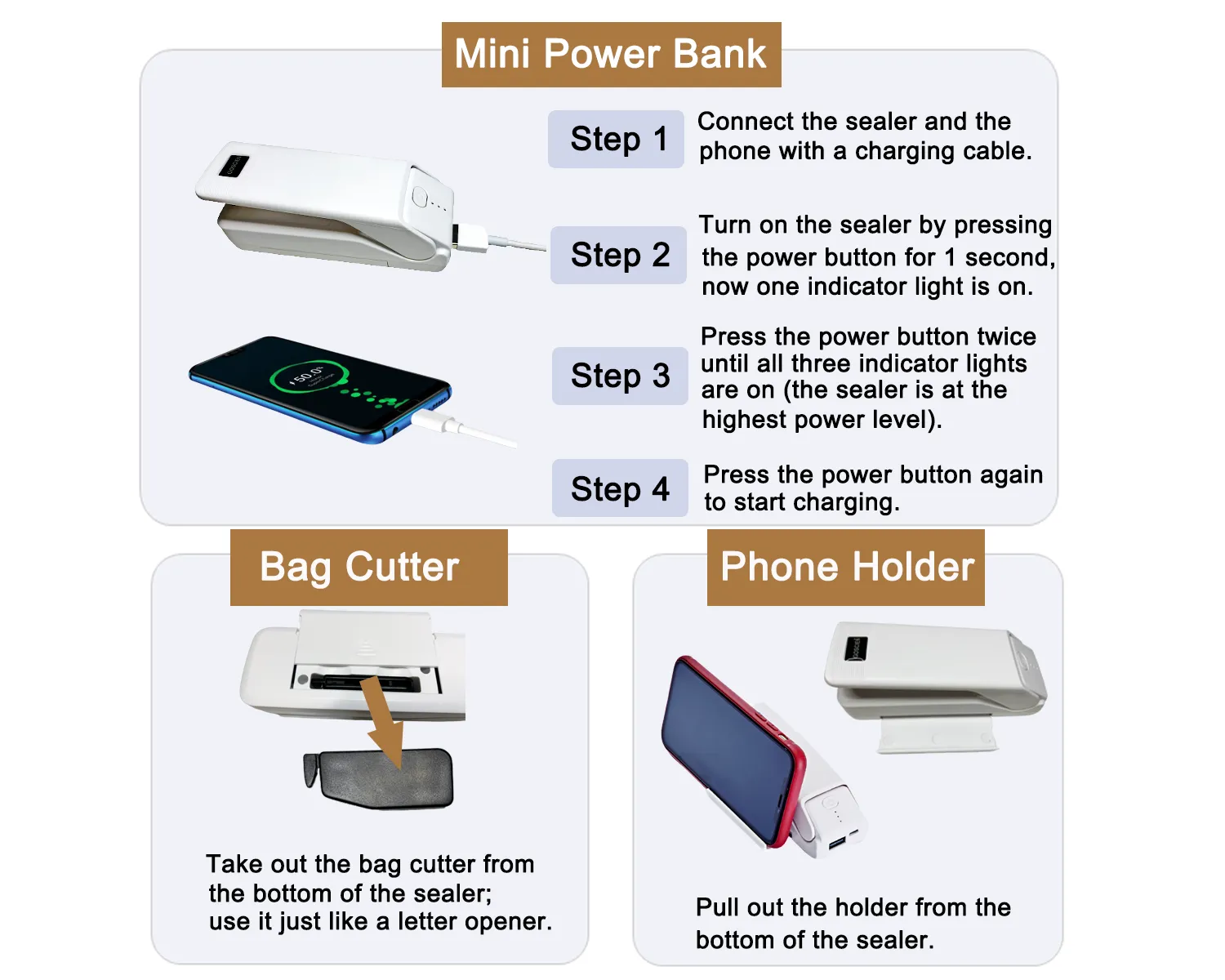 4-in-1 Rechargeable Mini Bag Sealer