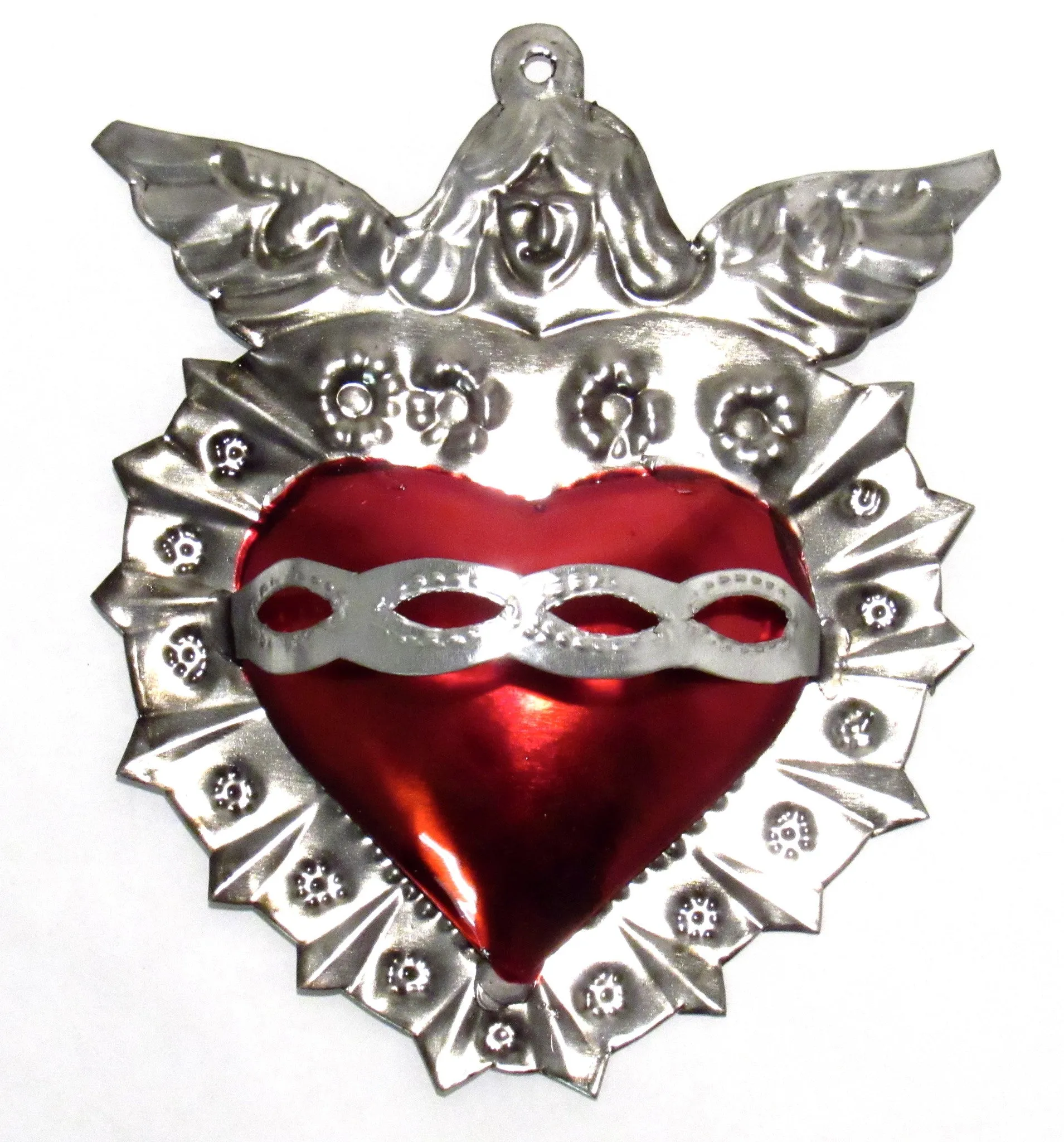 6" Wall Ornament Hand Punched Tin Sacred Heart TSH004