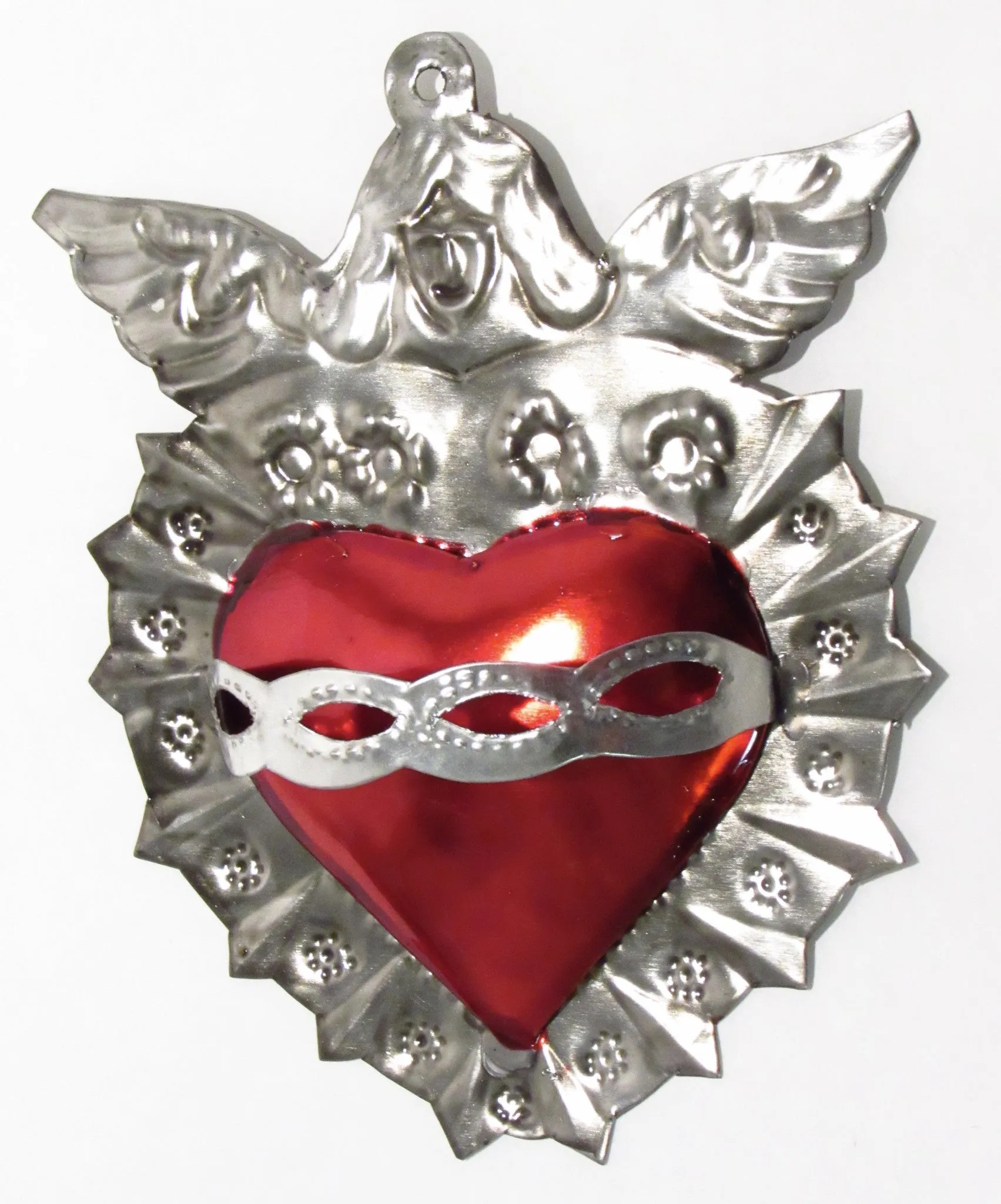6" Wall Ornament Hand Punched Tin Sacred Heart TSH004