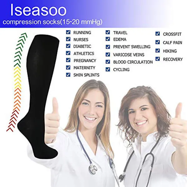 8-Pairs Copper Compression Socks 15-20 MMhg for Man and Woman | ACTINPUT