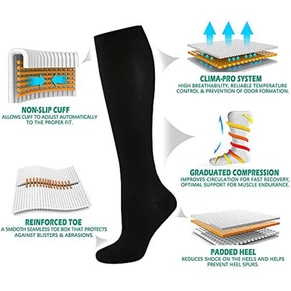 8-Pairs Copper Compression Socks 15-20 MMhg for Man and Woman | ACTINPUT