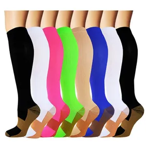 8-Pairs Copper Compression Socks 15-20 MMhg for Man and Woman | ACTINPUT
