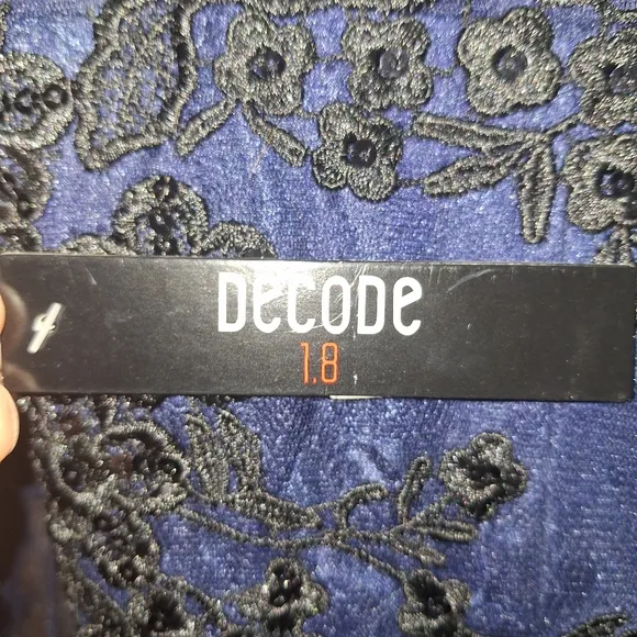 A Decode semi-formal long sleeve midi/maxi blue &amp; black dress in a size 16.NWT
