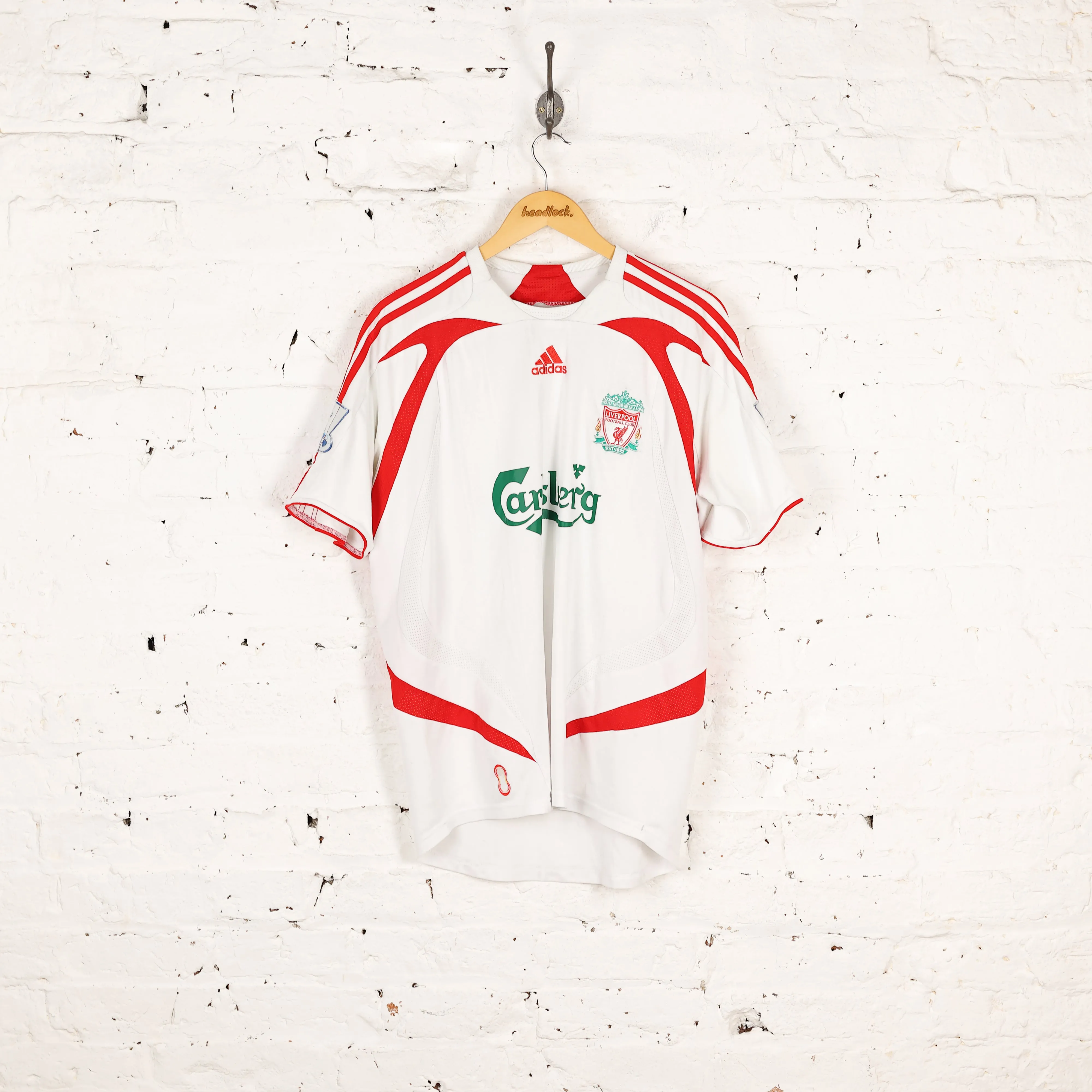 Adidas Liverpool 2007 Carragher Away Football Shirt - White - M