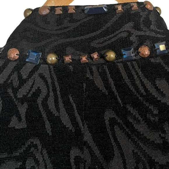 Alberto Makali Sculpted Velvet Jacket Artsy Black Amazing Embellished Size XL