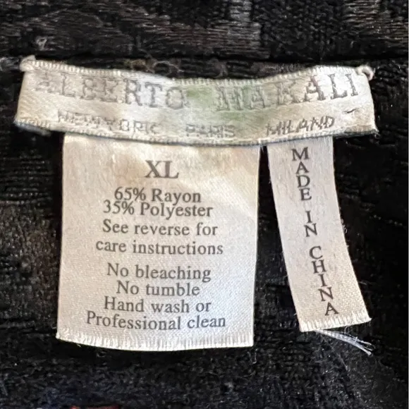 Alberto Makali Sculpted Velvet Jacket Artsy Black Amazing Embellished Size XL