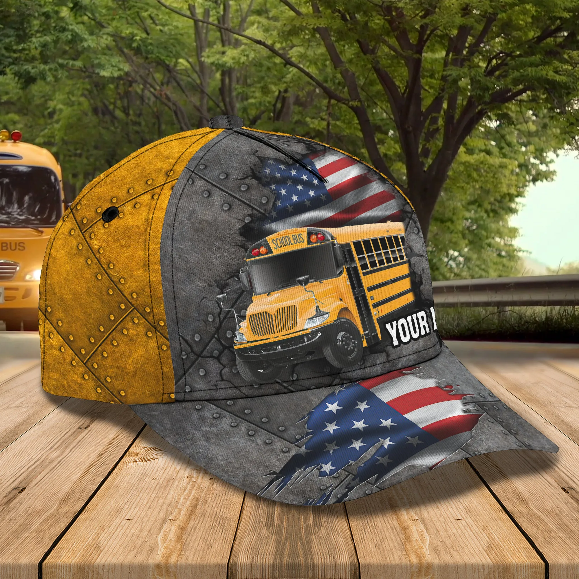 America Bus Driver - Personalized Name Cap