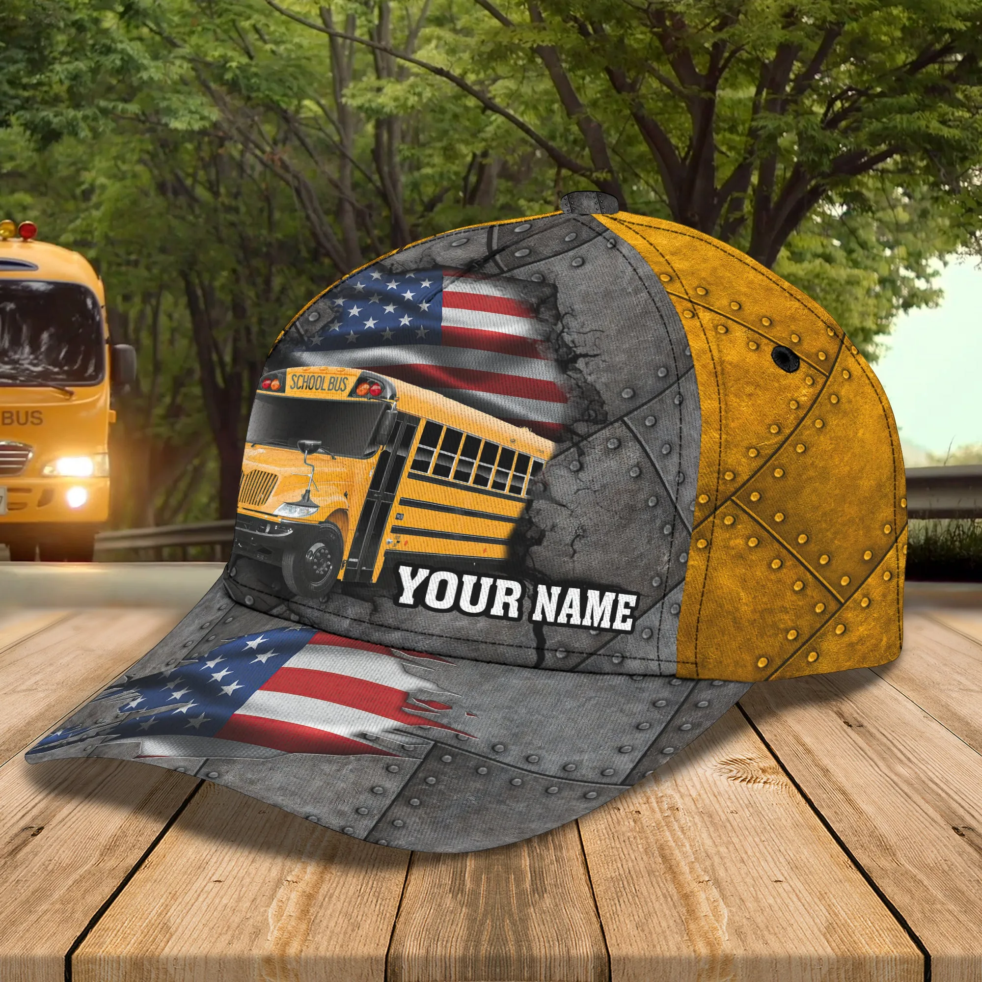 America Bus Driver - Personalized Name Cap