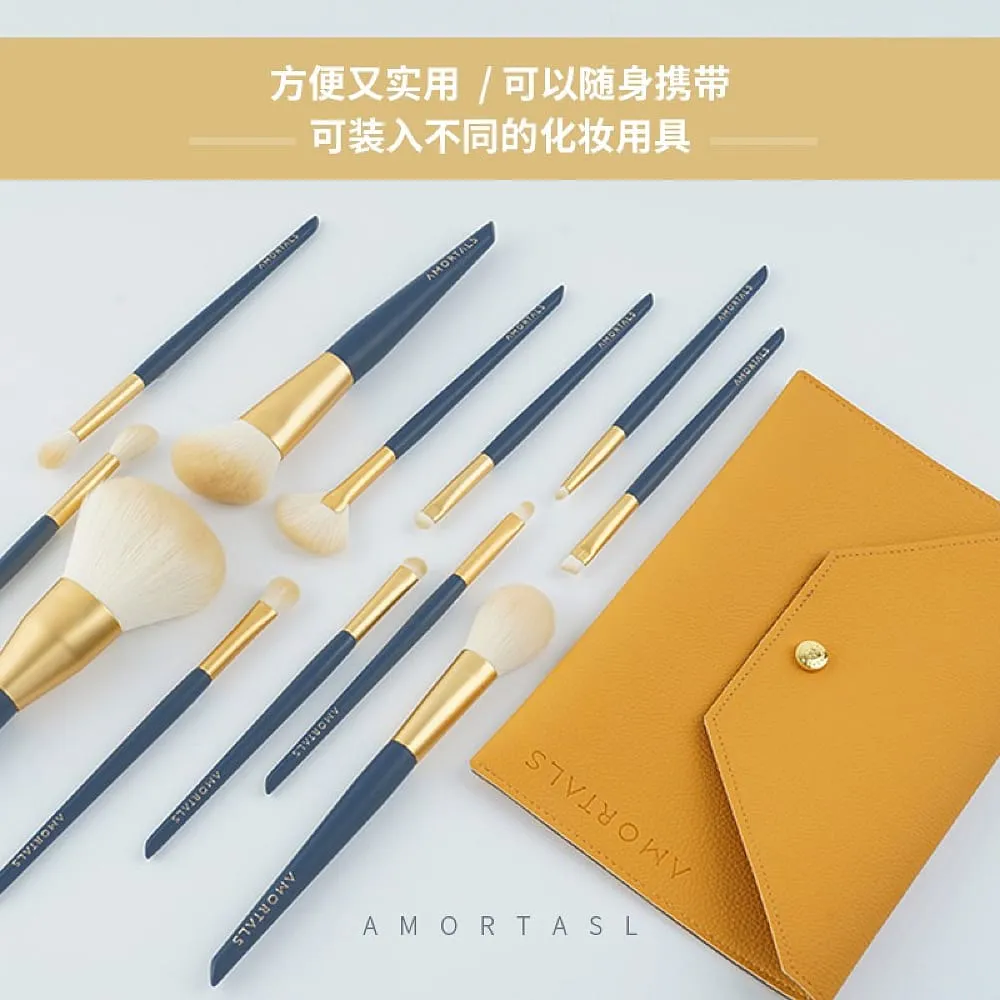 Amortals Makeup Brush Storage Bag - Ginger Yellow