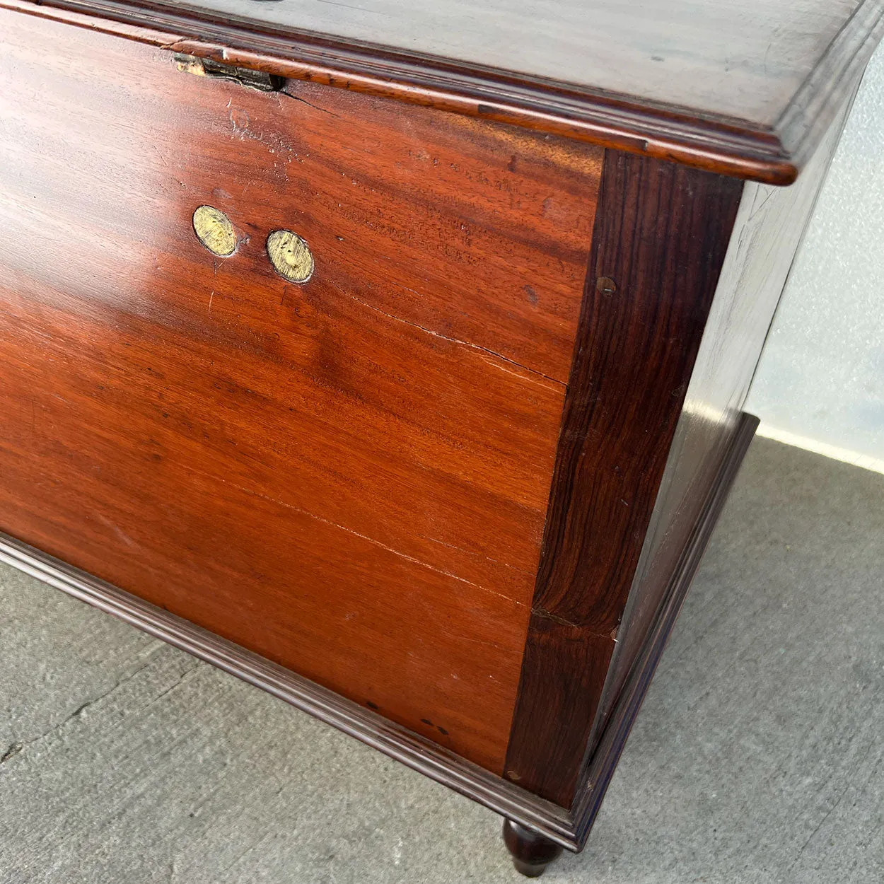 Anglo Indian Rosewood and Mahogany/Jackfruit Ebony Blanket Chest