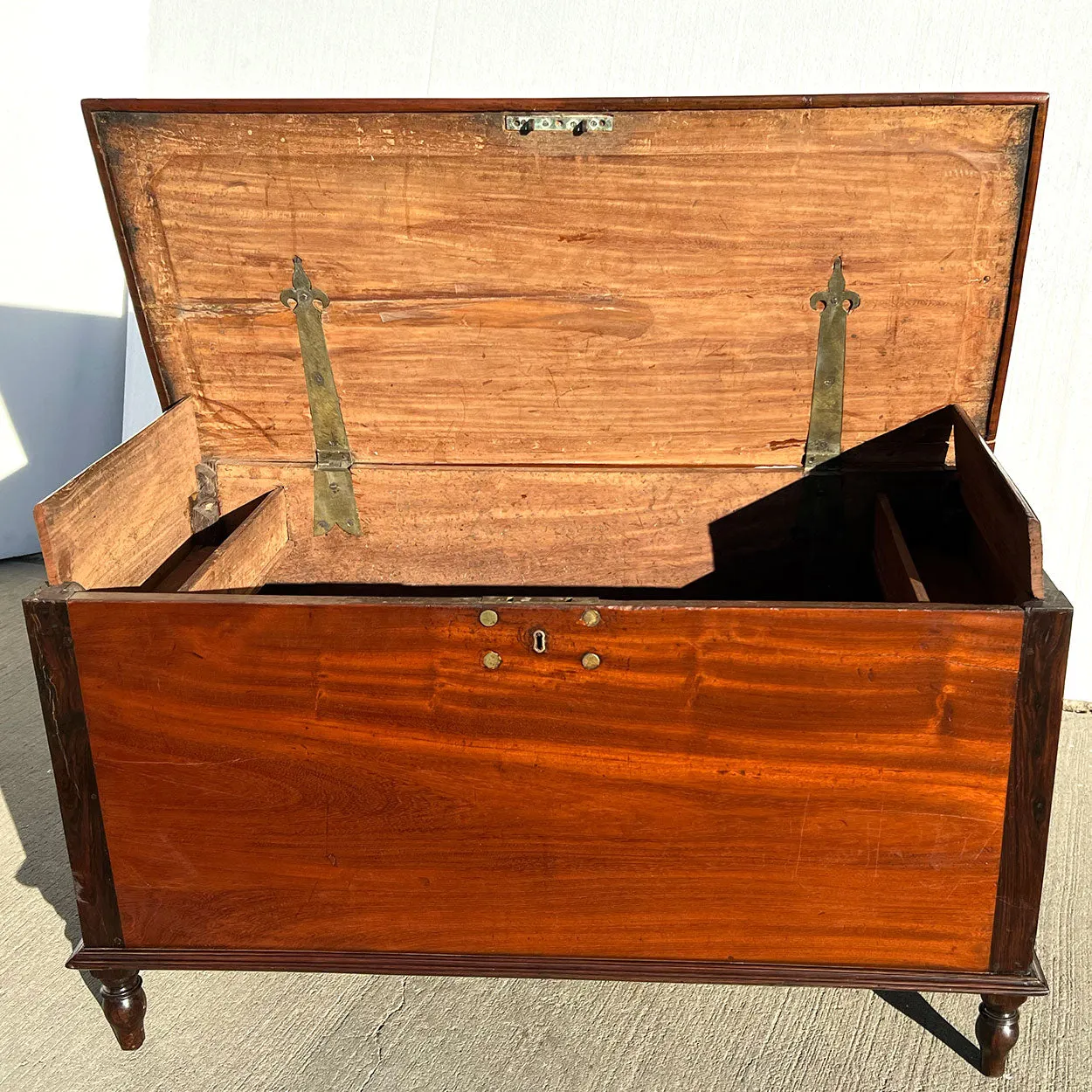 Anglo Indian Rosewood and Mahogany/Jackfruit Ebony Blanket Chest