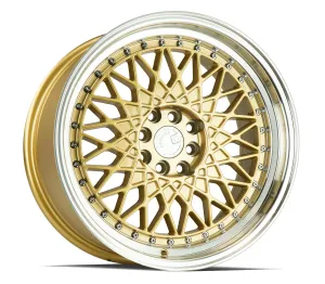 Aodhan AH05 17x9 4x100/114.3  25 Gold w/Machined Lip
