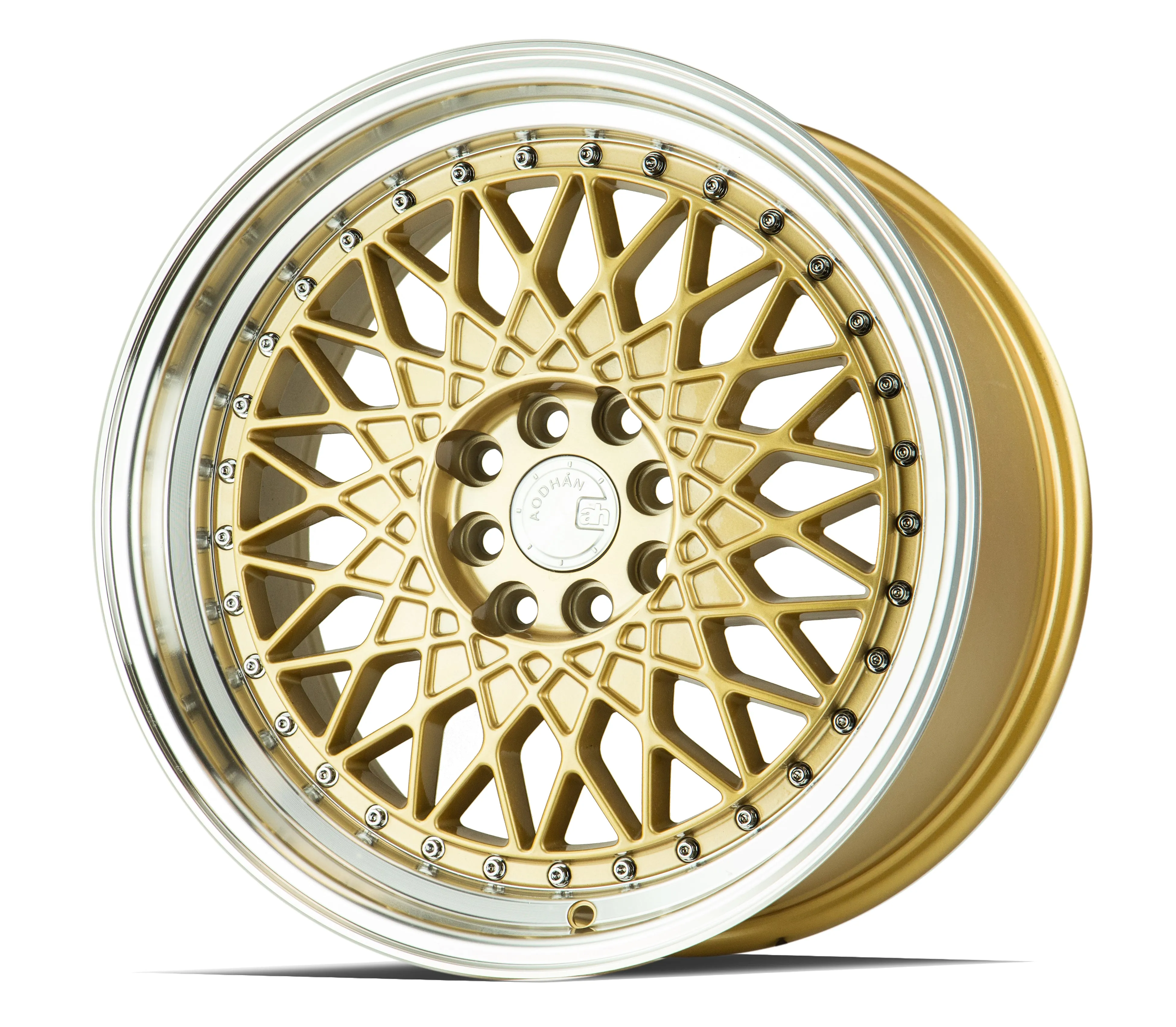 Aodhan AH05 17x9 4x100/114.3  25 Gold w/Machined Lip