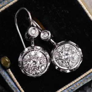 Art Deco Diamond Star & Scalloped Earrings