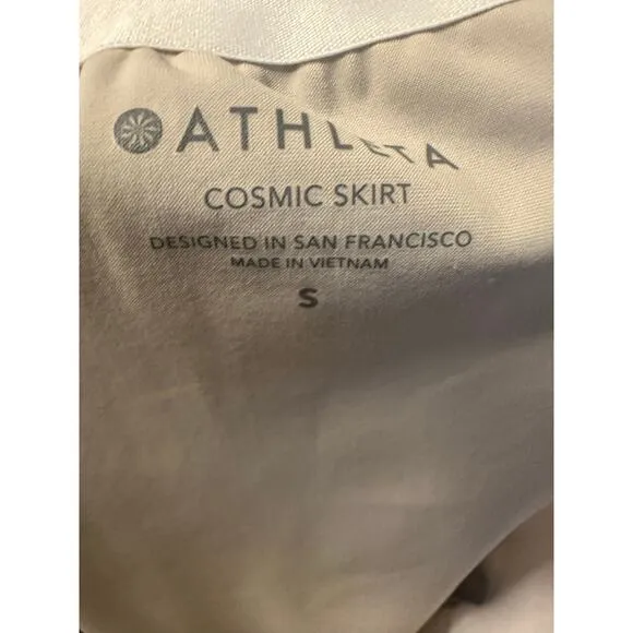 Athleta Hi Low Hem Cosmic Pull On Skirt in Metropolis beige,size Small Full Zip