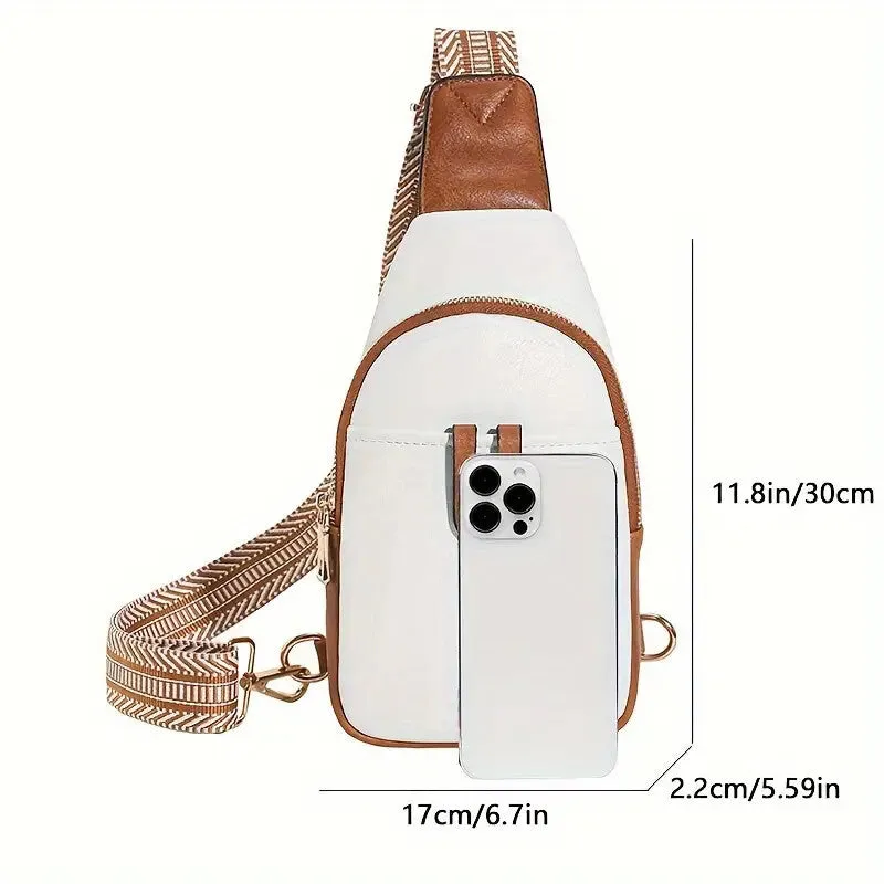 Aureva Chest Bag With Adjustable Strap Beige Brown