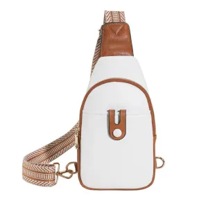 Aureva Chest Bag With Adjustable Strap Beige Brown
