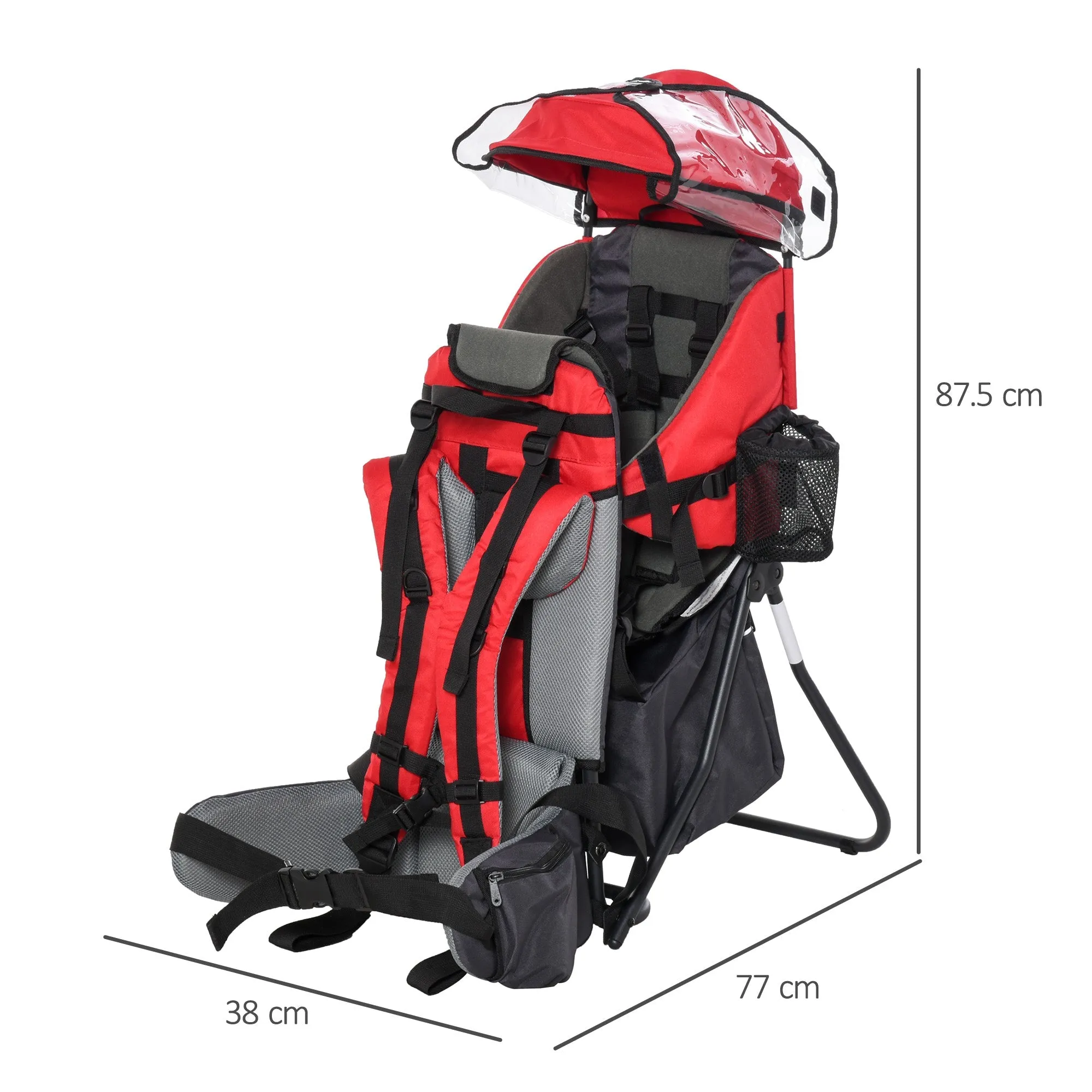 Baby Backpack Carrier for Hiking with Ergonomic Hip Seat Detachable Rain Cover