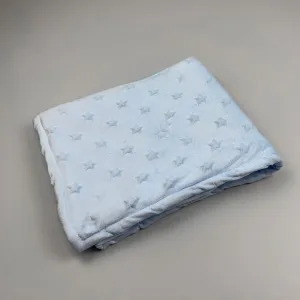 Baby Boy Embossed Star Blanket - Blue