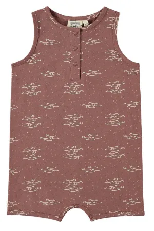 Baby's Elgar Jumpsuit Fish School Mauve
